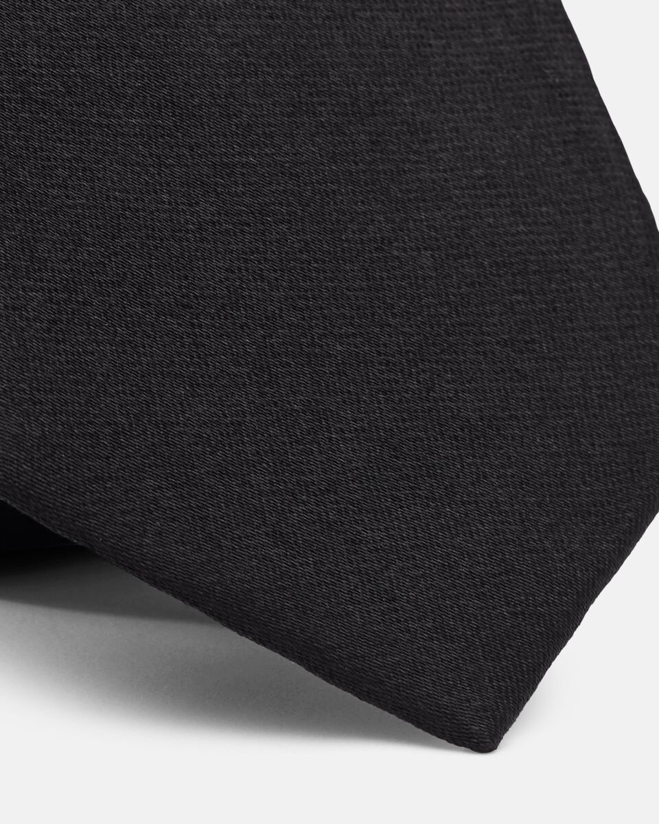 Silk Satin Tie, Black, hi-res